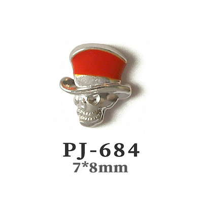 50db Retro Nail Charms Halloween Dekoráció Fém Nail Art Design Koponya Pumpkin Diamond Vintage Luxus Nails Manikűr eszköz