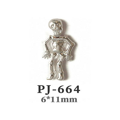 50db Retro Nail Charms Halloween Dekoráció Fém Nail Art Design Koponya Pumpkin Diamond Vintage Luxus Nails Manikűr eszköz