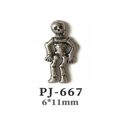 50db Retro Nail Charms Halloween Dekoráció Fém Nail Art Design Koponya Pumpkin Diamond Vintage Luxus Nails Manikűr eszköz