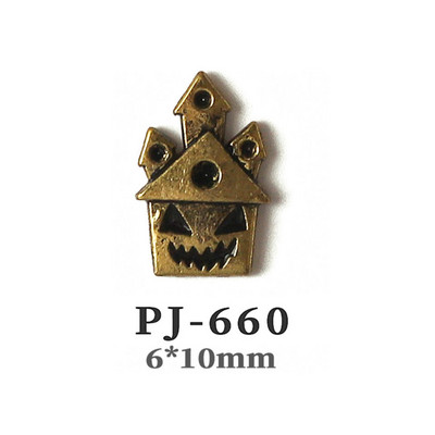50db Retro Nail Charms Halloween Dekoráció Fém Nail Art Design Koponya Pumpkin Diamond Vintage Luxus Nails Manikűr eszköz
