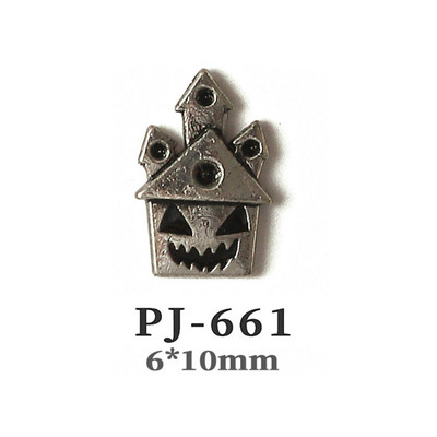 50db Retro Nail Charms Halloween Dekoráció Fém Nail Art Design Koponya Pumpkin Diamond Vintage Luxus Nails Manikűr eszköz