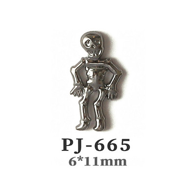 50db Retro Nail Charms Halloween Dekoráció Fém Nail Art Design Koponya Pumpkin Diamond Vintage Luxus Nails Manikűr eszköz
