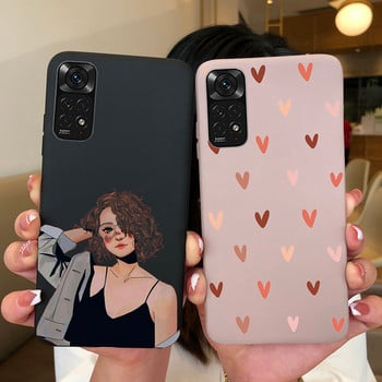 За Xiaomi Redmi Note 11 11S 4G 5G Калъф за телефон Heart Butterfly Diasy Pattern Мек силиконов TPU заден капак за Redmi Note11 11S