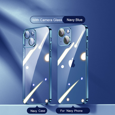 3CG kvadrātveida pārklājuma caurspīdīgs korpuss iPhone 14 13 12 11 Pro Max Plus X XR XS SE 2022 7 8 objektīva aizsargājošs mīksts silikona vāciņš