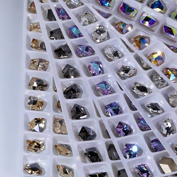 Неправилно ледено кубче Nail Art Rhinestone Point Bottom Shiny Crystal Glass Смесен размер 3D нокът Направи си сам декорация 20/50 бр.