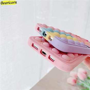 Pop Fidget Toys Bubble Case για iPhone 11 12 13 Pro X Xs Max XR 6 6s 7 8 Plus 5 5s SE Mini Cartoon Unicorn Soft Silicone Cover