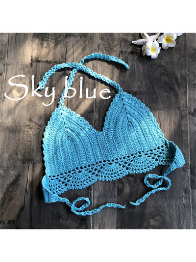 S - XL 9 boja heklani pleteni bikini gornji dio ženskog kupaćeg kostima Ženski kupaći kostim Kupaći kostim za kupanje Izdubljeni gornji dio za plažu V4194B