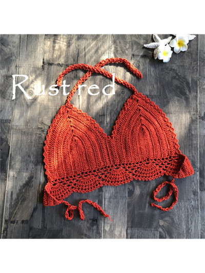 S - XL 9 boja heklani pleteni bikini gornji dio ženskog kupaćeg kostima Ženski kupaći kostim Kupaći kostim za kupanje Izdubljeni gornji dio za plažu V4194B