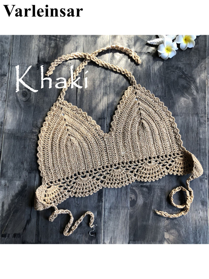 S - XL 9 boja heklani pleteni bikini gornji dio ženskog kupaćeg kostima Ženski kupaći kostim Kupaći kostim za kupanje Izdubljeni gornji dio za plažu V4194B