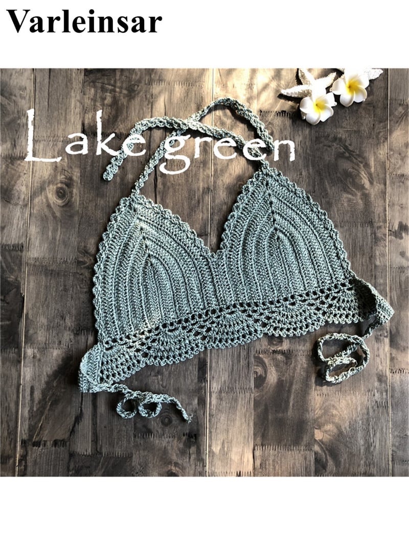 S - XL 9 boja heklani pleteni bikini gornji dio ženskog kupaćeg kostima Ženski kupaći kostim Kupaći kostim za kupanje Izdubljeni gornji dio za plažu V4194B