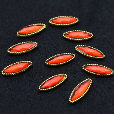 10db Arany 3D Vörös Drágakövek Kristály Fényes Köröm Strasszkő ötvözet Nail Art Dekorációk Csillogó Barkács köröm Kiegészítők Kellékek TOP