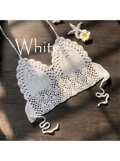 S - XL 9 színű Hollow Out Beach felső horgolt kötött bikini felső Női fürdőruha Női fürdőruha fürdőruha Swim V4193W