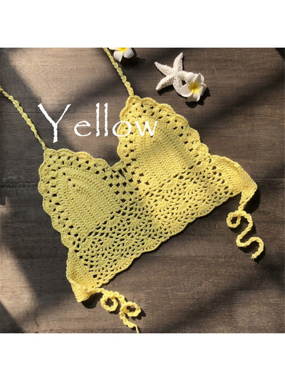 S - XL 9 színű Hollow Out Beach felső horgolt kötött bikini felső Női fürdőruha Női fürdőruha fürdőruha Swim V4193W