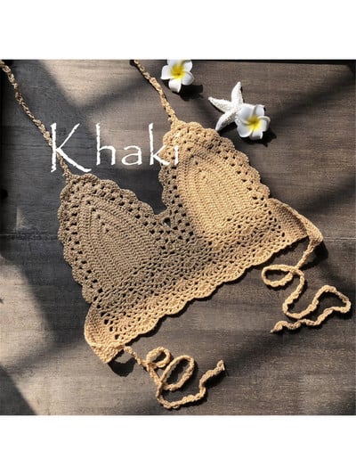 S - XL 9 színű Hollow Out Beach felső horgolt kötött bikini felső Női fürdőruha Női fürdőruha fürdőruha Swim V4193W