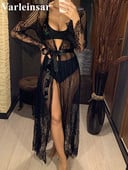 Új szexi áttetsző horgolt csipke tunika Beach Cover Up Beach Takarók Long Beach ruha Strandruha Strandruha Női Női V1318