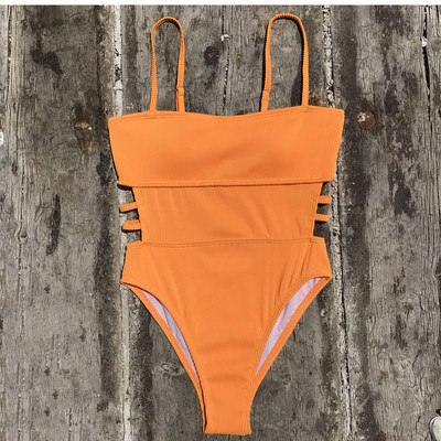 S - XL 11 boja Rebrasti izrezani jednodijelni kupaći kostim Ženski kupaći kostim Ženski visoki nogavica Podstavljeni kupaći kostim Swim Lady V3404