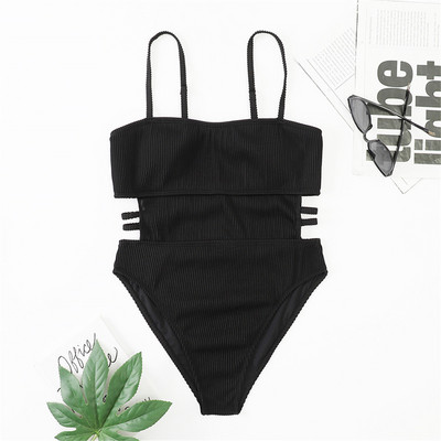 S - XL 11 boja Rebrasti izrezani jednodijelni kupaći kostim Ženski kupaći kostim Ženski visoki nogavica Podstavljeni kupaći kostim Swim Lady V3404