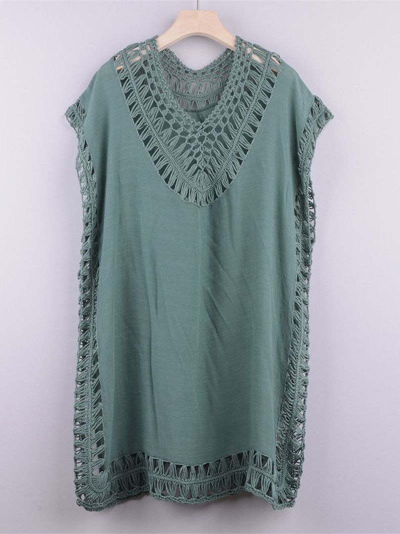 Seksi nove heklane pletene tunike sa 6 boja Prekrivači za plažu Prekrivači Haljina za plažu Odjeća za plažu Ženska V4187