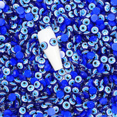 50db/táska Blue Eyes 3D Resin Nail Charms DIY Nail Art Dekorációs Gyöngyök ékszerekhez Köröm Strasszkő Manikűr Kiegészítők 6-8mm