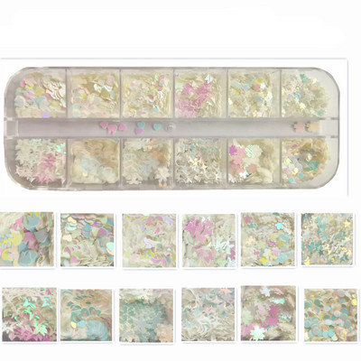 Buze sexy sclipici unghii paiete fulgi holografică fluture în formă de inimă 3D DIY decorațiuni pentru unghii manichiură paillette felie