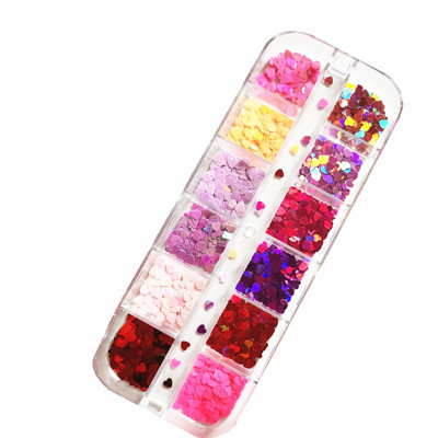 Buze sexy sclipici unghii paiete fulgi holografică fluture în formă de inimă 3D DIY decorațiuni pentru unghii manichiură paillette felie