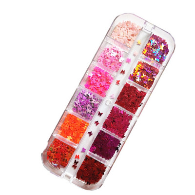 Buze sexy sclipici unghii paiete fulgi holografică fluture în formă de inimă 3D DIY decorațiuni pentru unghii manichiură paillette felie