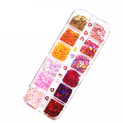 Buze sexy sclipici unghii paiete fulgi holografică fluture în formă de inimă 3D DIY decorațiuni pentru unghii manichiură paillette felie