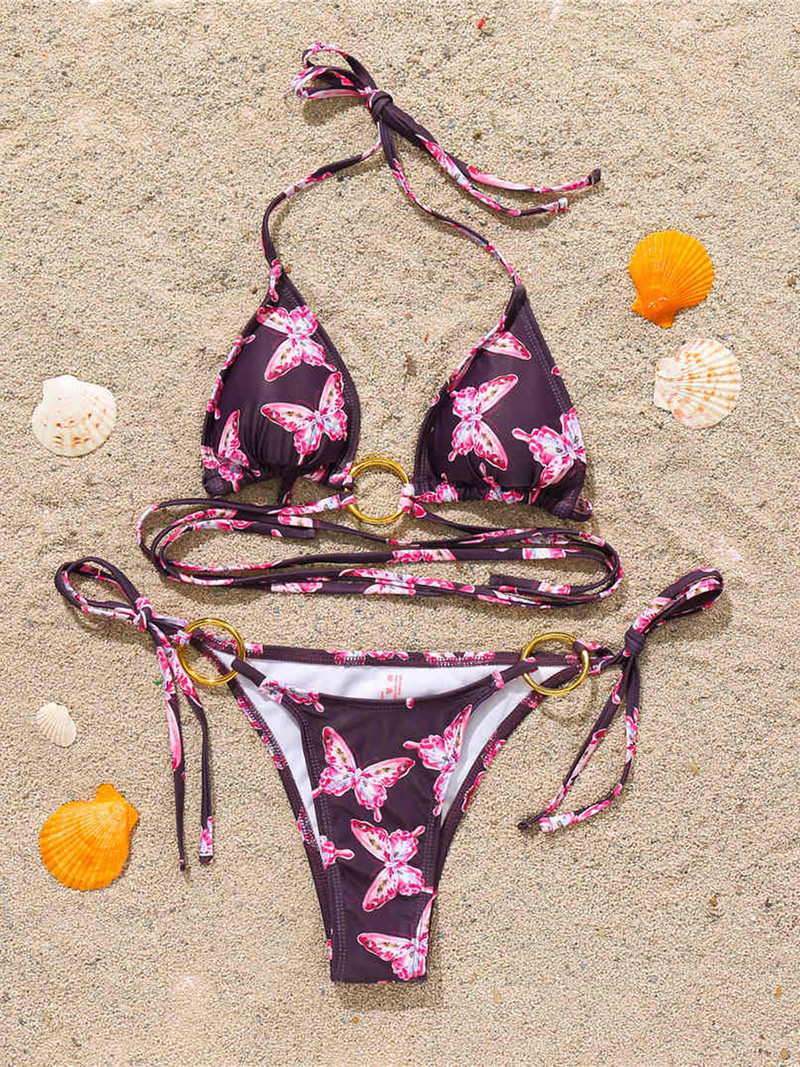 Új szexi, pillangómintás pakolás Bikini Női fürdőruha Női fürdőruha Kétrészes bikini szett fürdőruha Swim V2582