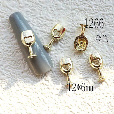 HOT 10db arany és ezüst 3D ötvözet Körömdíszítés 3D Fém Köröm Ékszer Köröm Szépség Kiegészítők Japán retro manikűr varázslatok