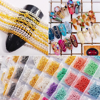 50cm / Six / Bag New Color Mixed Fashion Nail Art Creative Decoration Chain Направи си сам Nail Art Creation Аксесоари 3d Charms