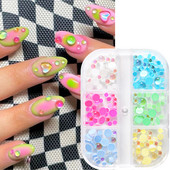 3D Aurora körömgyöngyök strassz sellő kristály strasszok dekoráció buborék Kawaii körömbűvek lapos hátú drágakövek manikűr eszköz NTHRY