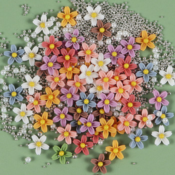 40PCS Смесени цветове Цветя Nail Art Декорации Акрилни перли Crystal Маникюр Дизайн Бижута Аксесоари за Направи си сам лак за нокти