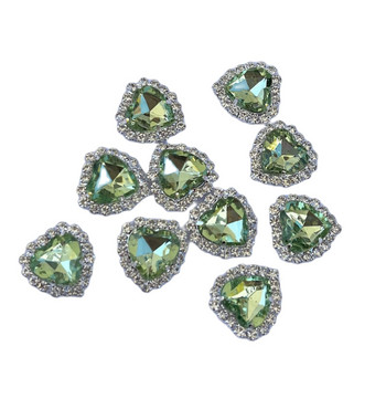 5PCS Луксозно сърце, елегантна класическа декорация за нокти, кристали, кристални скъпоценни камъни | 3D блестящи талисмани за нокти с плосък гръб и сърце
