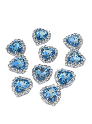5PCS Луксозно сърце, елегантна класическа декорация за нокти, кристали, кристални скъпоценни камъни | 3D блестящи талисмани за нокти с плосък гръб и сърце