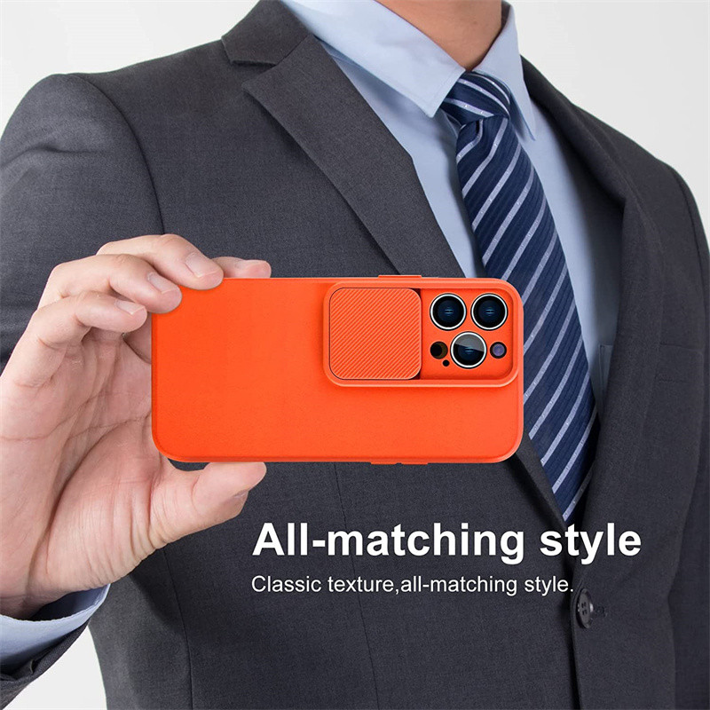 Bīdāmās kameras objektīva aizsardzības tālruņa korpuss iPhone 14 12 11 13 Pro Max XS Max XR mīksts šķidrs silikons triecienizturīgs vāks Funda