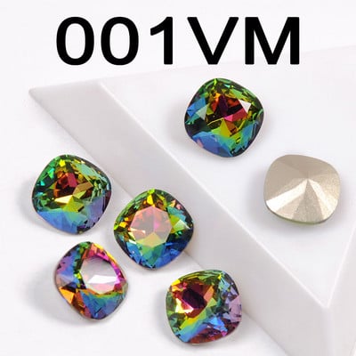 21 buc. Dimensiune mică, 8 mm, formă tăiată pernă, unghii de cea mai bună calitate, strasuri fanteziste pe strasuri, pietre cu sclipici de frumusețe pentru bijuterie pentru arta unghiilor