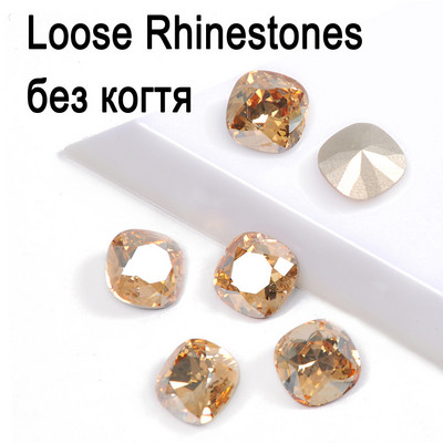 21 buc. Dimensiune mică, 8 mm, formă tăiată pernă, unghii de cea mai bună calitate, strasuri fanteziste pe strasuri, pietre cu sclipici de frumusețe pentru bijuterie pentru arta unghiilor