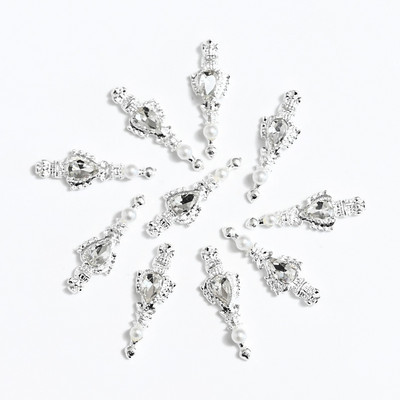 10db Evil Eye Nails Art Charms 3D gyémánt berakás széle Blue Eyes ötvözet fém köröm ékszer 9,7*17mm manikűr dekorációs kiegészítő