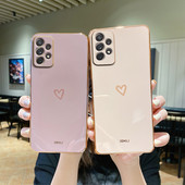Square Love Heart telefoniümbris Samsung Galaxy A32 A 32 A52 A72 A 52 72 4G 5G A52S A53 A23 A33 A73 A12 silikoonist kate