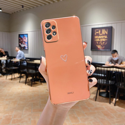 Square Love Heart telefoniümbris Samsung Galaxy A32 A 32 A52 A72 A 52 72 4G 5G A52S A53 A23 A33 A73 A12 silikoonist kate