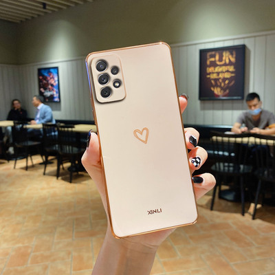 Square Love Heart telefoniümbris Samsung Galaxy A32 A 32 A52 A72 A 52 72 4G 5G A52S A53 A23 A33 A73 A12 silikoonist kate