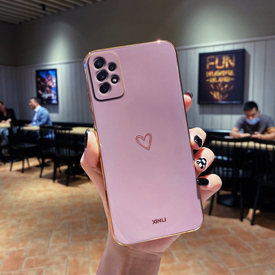 Square Love Heart telefoniümbris Samsung Galaxy A32 A 32 A52 A72 A 52 72 4G 5G A52S A53 A23 A33 A73 A12 silikoonist kate