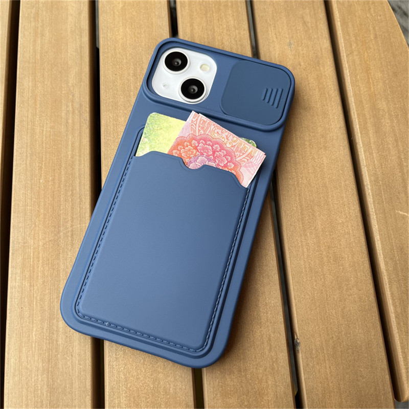 Lükake kaamera kaitsekaardi hoidja Rahakoti telefoniümbris iPhone 13 14 Pro Max 12 11 X XR XS Max 7 8 Plus SE pehme silikoonkaanega
