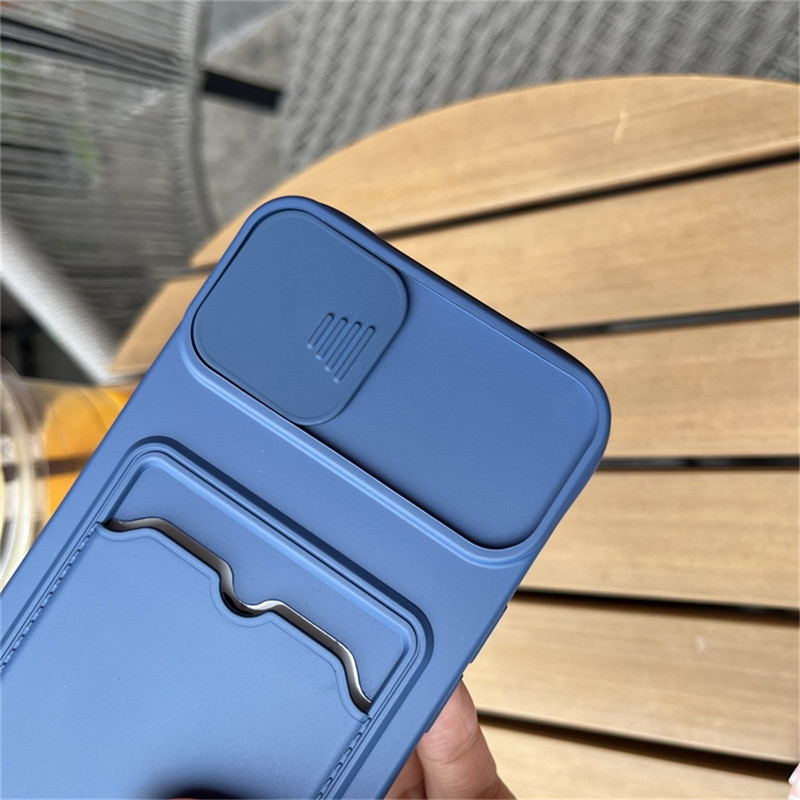 Lükake kaamera kaitsekaardi hoidja Rahakoti telefoniümbris iPhone 13 14 Pro Max 12 11 X XR XS Max 7 8 Plus SE pehme silikoonkaanega