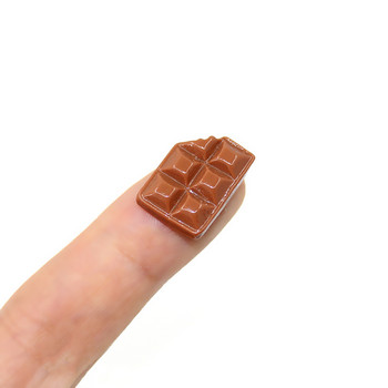20 бр. Сладки талисмани за нокти, смола, смола във формата на шоколад, големи кристали за акрилни 3D хранителни серии, дизайнерски маникюр, талисмани, скъпоценни камъни