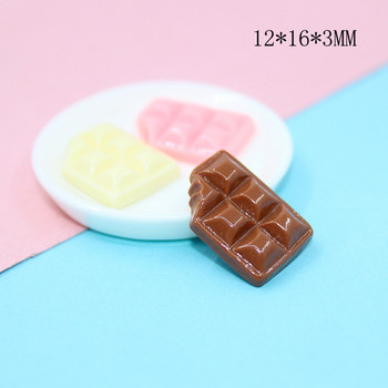 20 бр. Сладки талисмани за нокти, смола, смола във формата на шоколад, големи кристали за акрилни 3D хранителни серии, дизайнерски маникюр, талисмани, скъпоценни камъни
