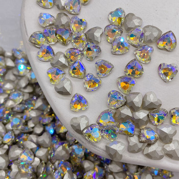 20 бр. Point Bottom Nail Art Charm Shiny Crystal Moonlight Irregular Heart Diamond Tangent Plane Nail Jewelry Луксозно изкуство за нокти