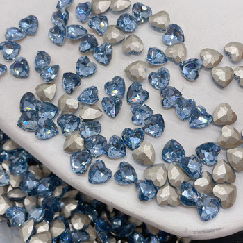 20 бр. Point Bottom Nail Art Charm Shiny Crystal Moonlight Irregular Heart Diamond Tangent Plane Nail Jewelry Луксозно изкуство за нокти