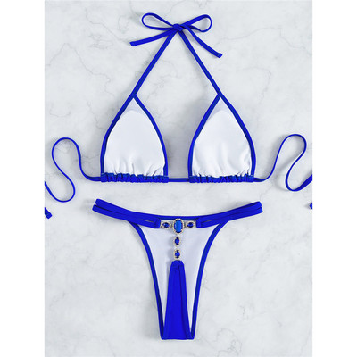 Strasszos ékköves extrém tanga bikini női fürdőruha Női fürdőruha Kétrészes bikini szett fürdőruha Swim V3384B