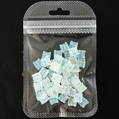 50db 3D Aurora Bowknot strassz művészeti ékszer műgyanta szalagok pillangó virágok minták holografikus manikűr kiegészítők #$4521